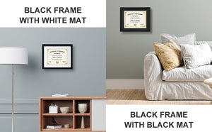 CREKERT Diploma Frame 11x14 Picture Frame Solid Wood Shatter-Resistant Glass for Documents Certificate Blackgold Frame 8.5x11 with Mat (Black Mat, 1 Pack)