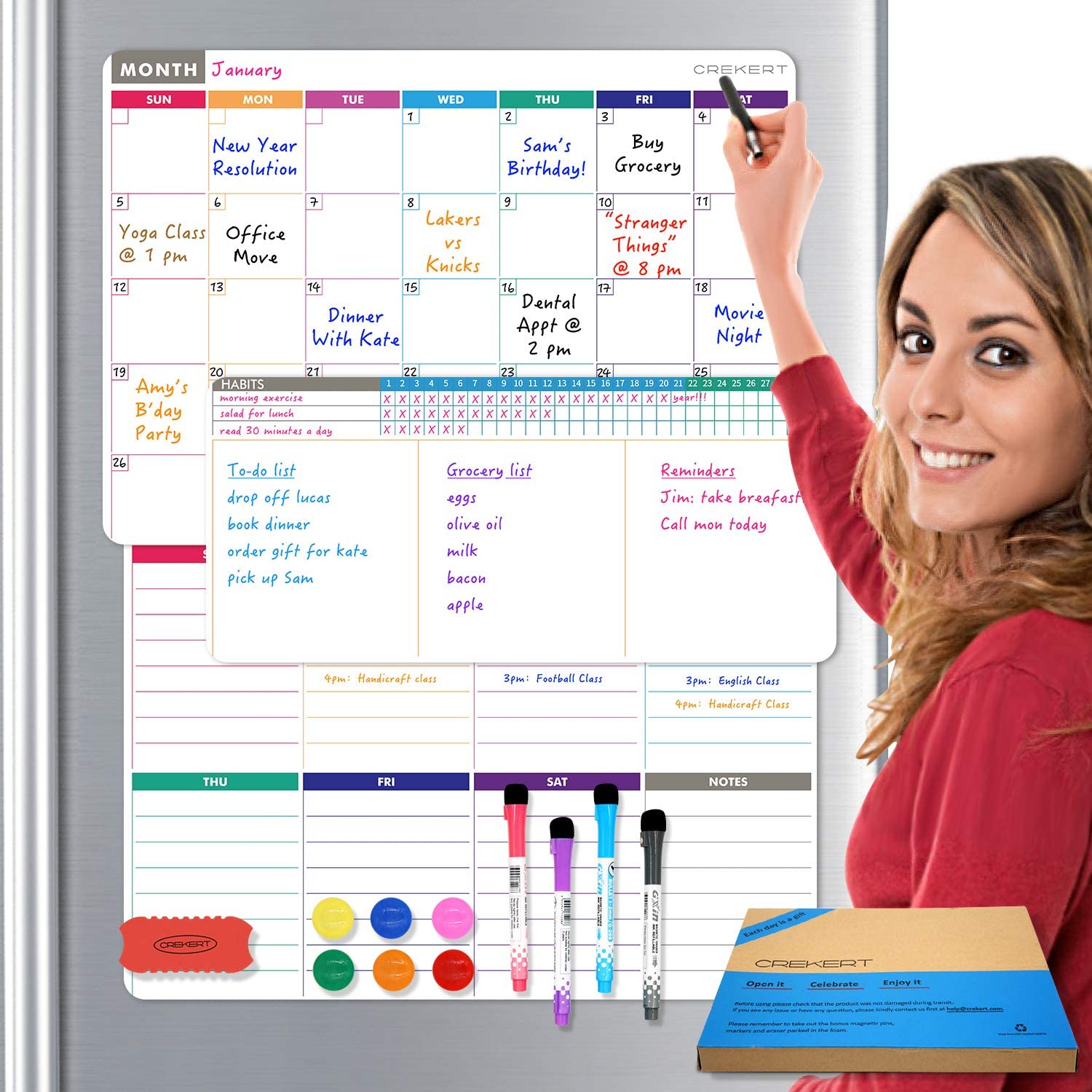 4 in1 Dry Erase Calendar Whiteboard